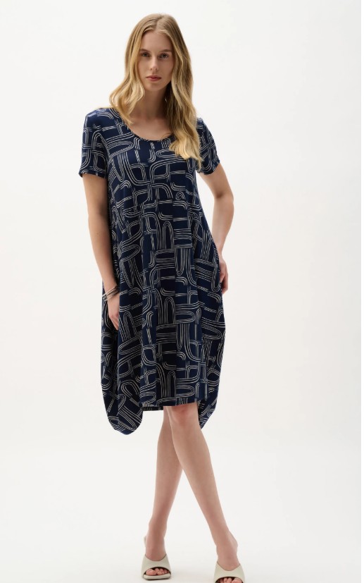 Joseph Ribkoff Robe cocon en tricot soyeux à imprimé géométrique