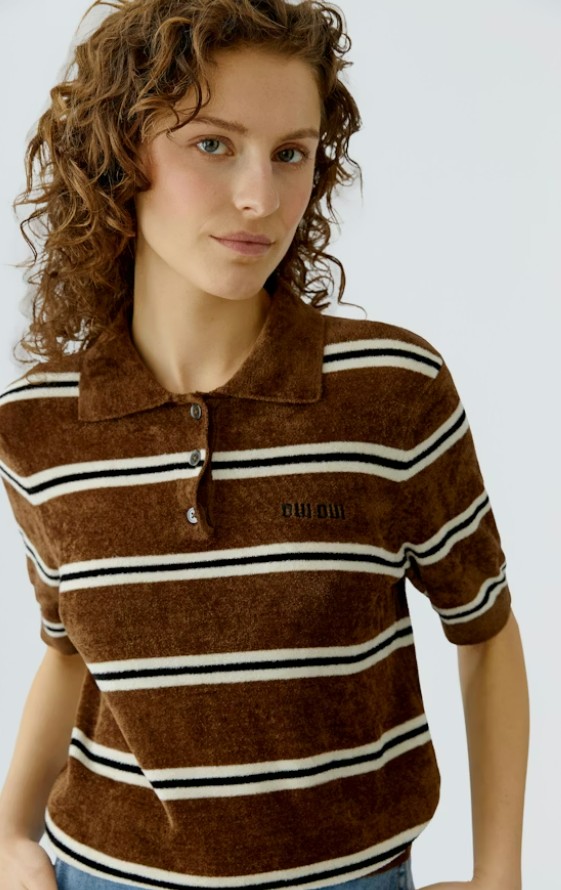 Oui pullover manche courte doux polo