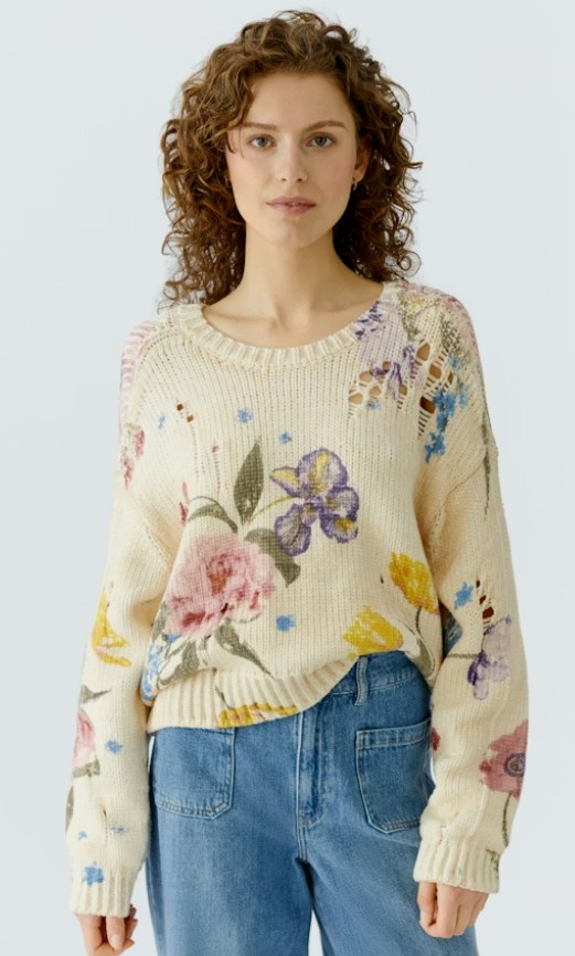 Oui tricot fleuri