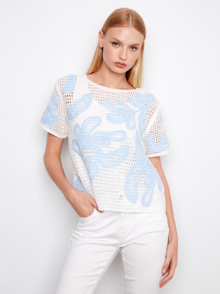 Charlie b haut manche courte crochet imprimé