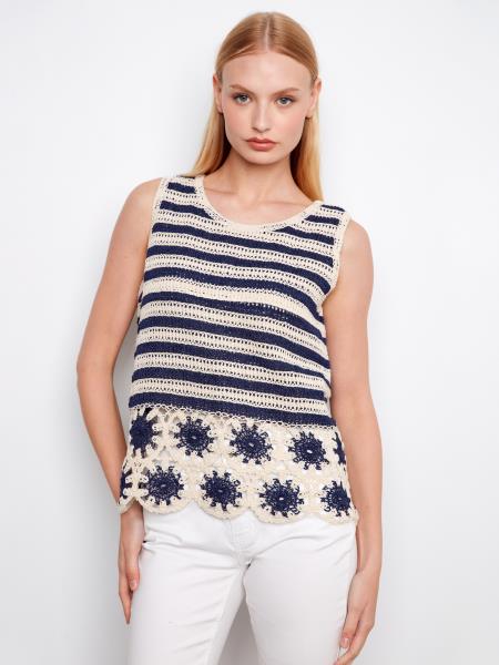 Charlie b camisole crochet contrast