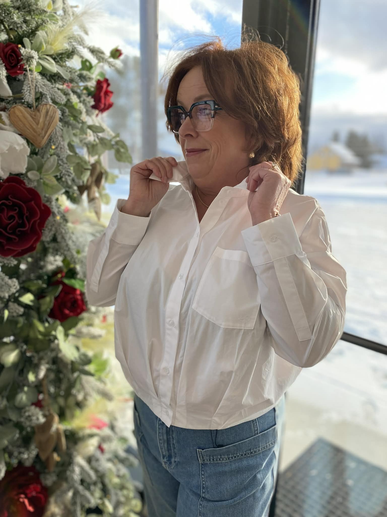 Oui blouse blanche ouverture au dos
