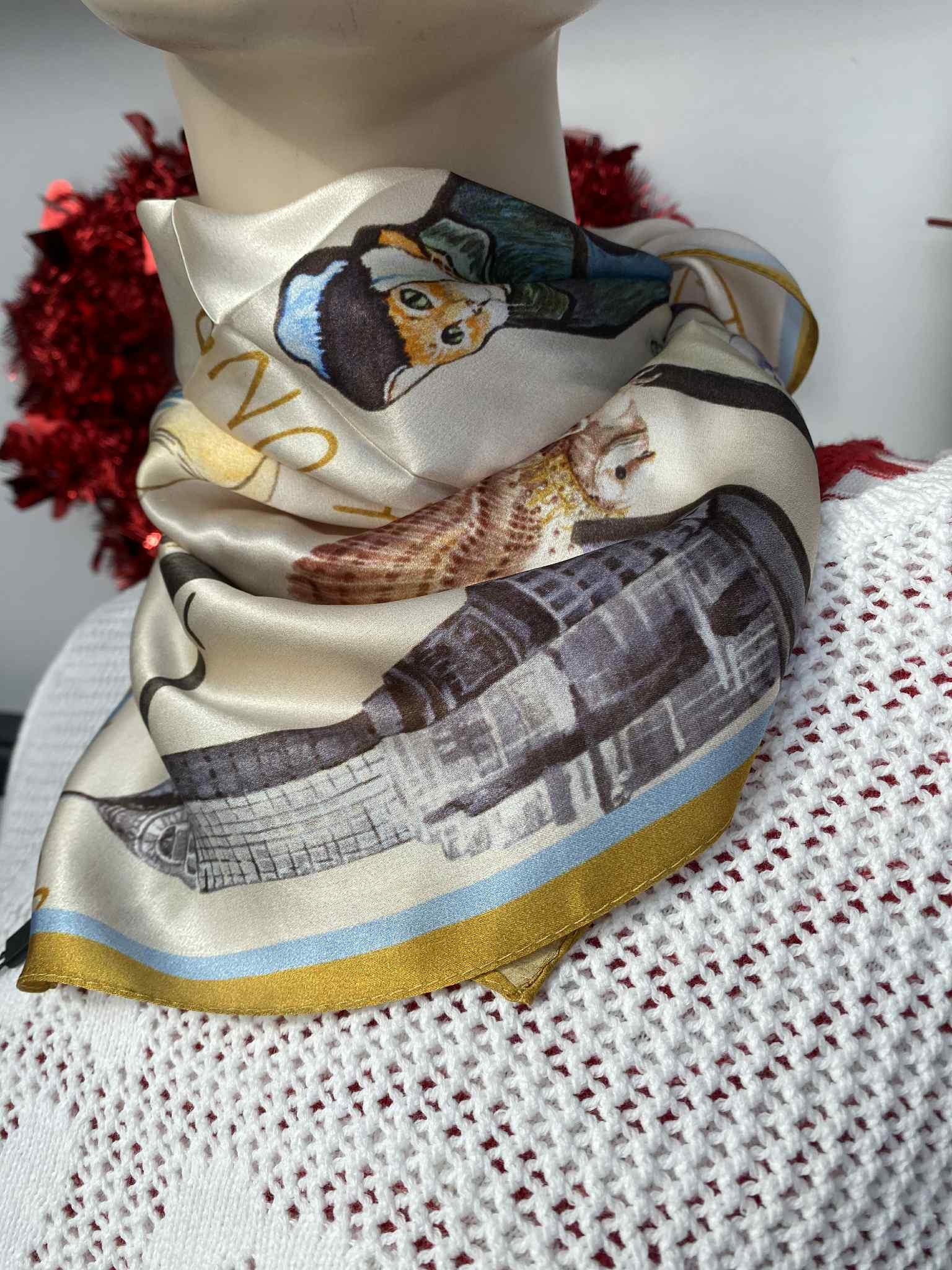 Tom & Eva foulard carré motif chameau