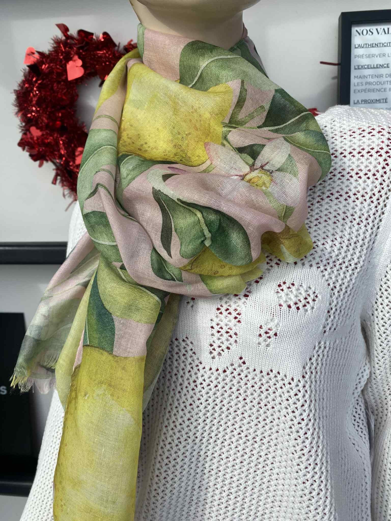 Tom & Eva foulard jaune fleurs