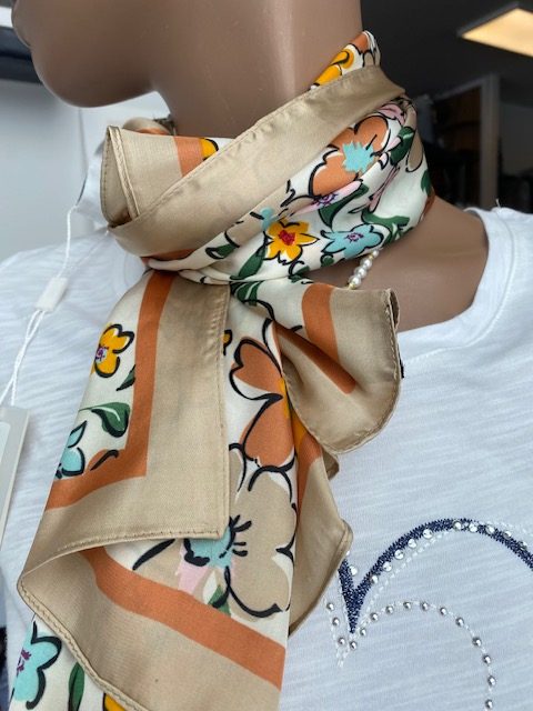 Difirenze foulard floral camel