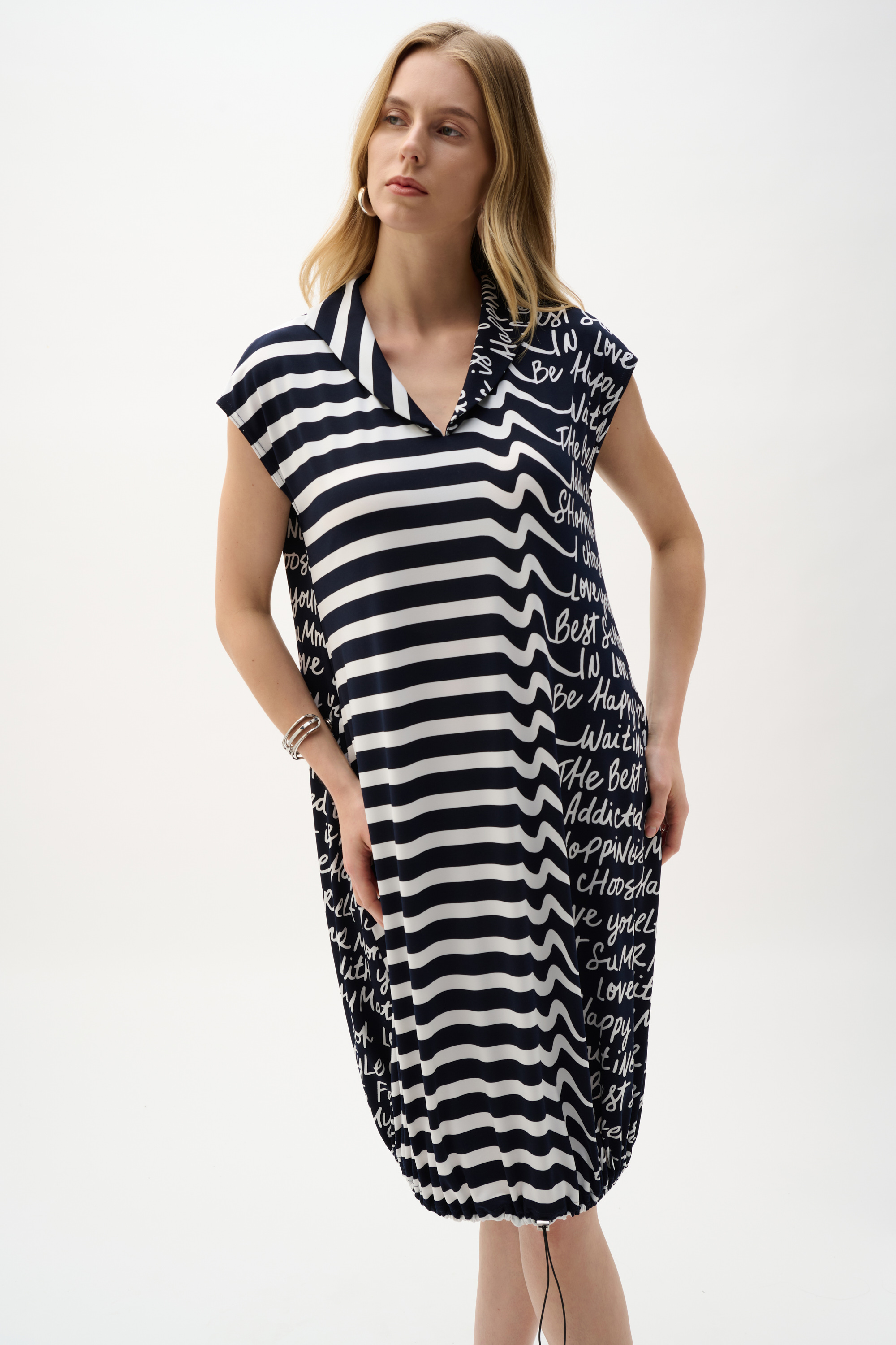 Joseph Ribkoff robe cocon col polo imprimé expressif
