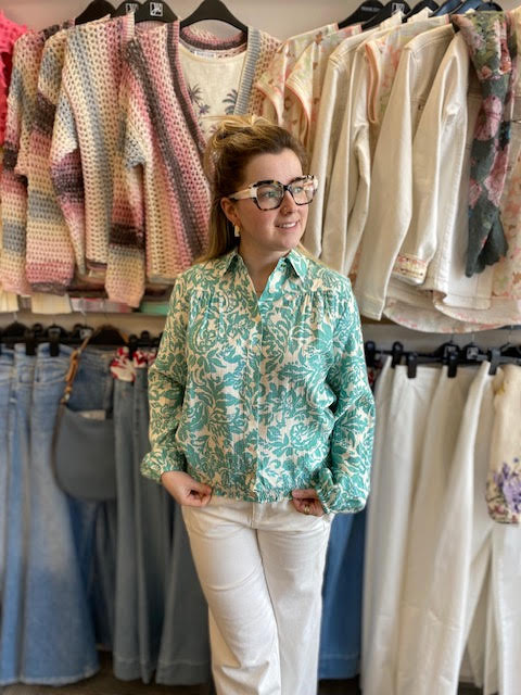 Tramontana Blouse imprimée taille élastique