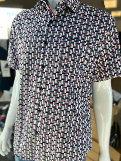 Black Ice Chemise manche courte motifs géométriques