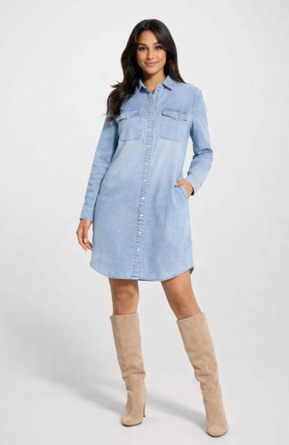Lois Jeans Femme Robe de jeans manche longue