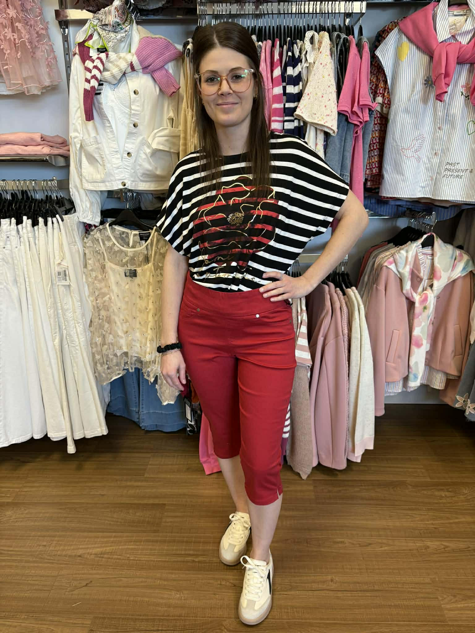 Lois Jeans Femme capri taille élastique
