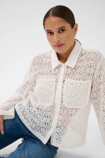 Kaffe Cindy Blouse en crochet manche longue