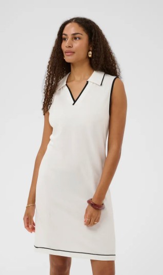 Cream Sin Robe polo sans manche contour contrastant