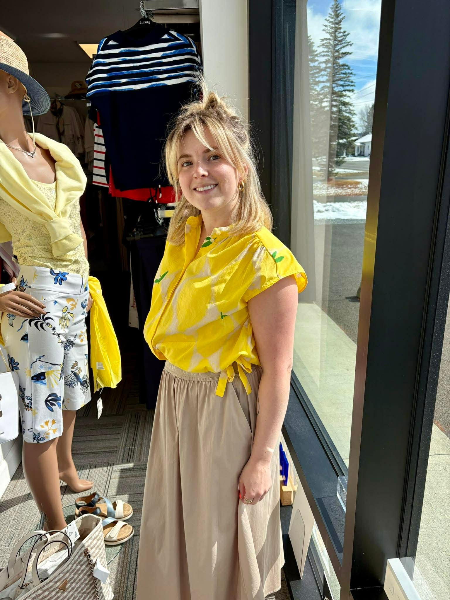 Oui Blouse sans manche imprimé citrons