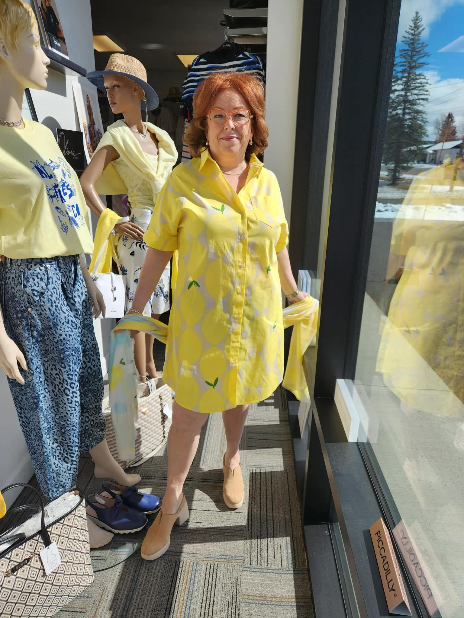 Oui Robe chemisier imprimé citrons