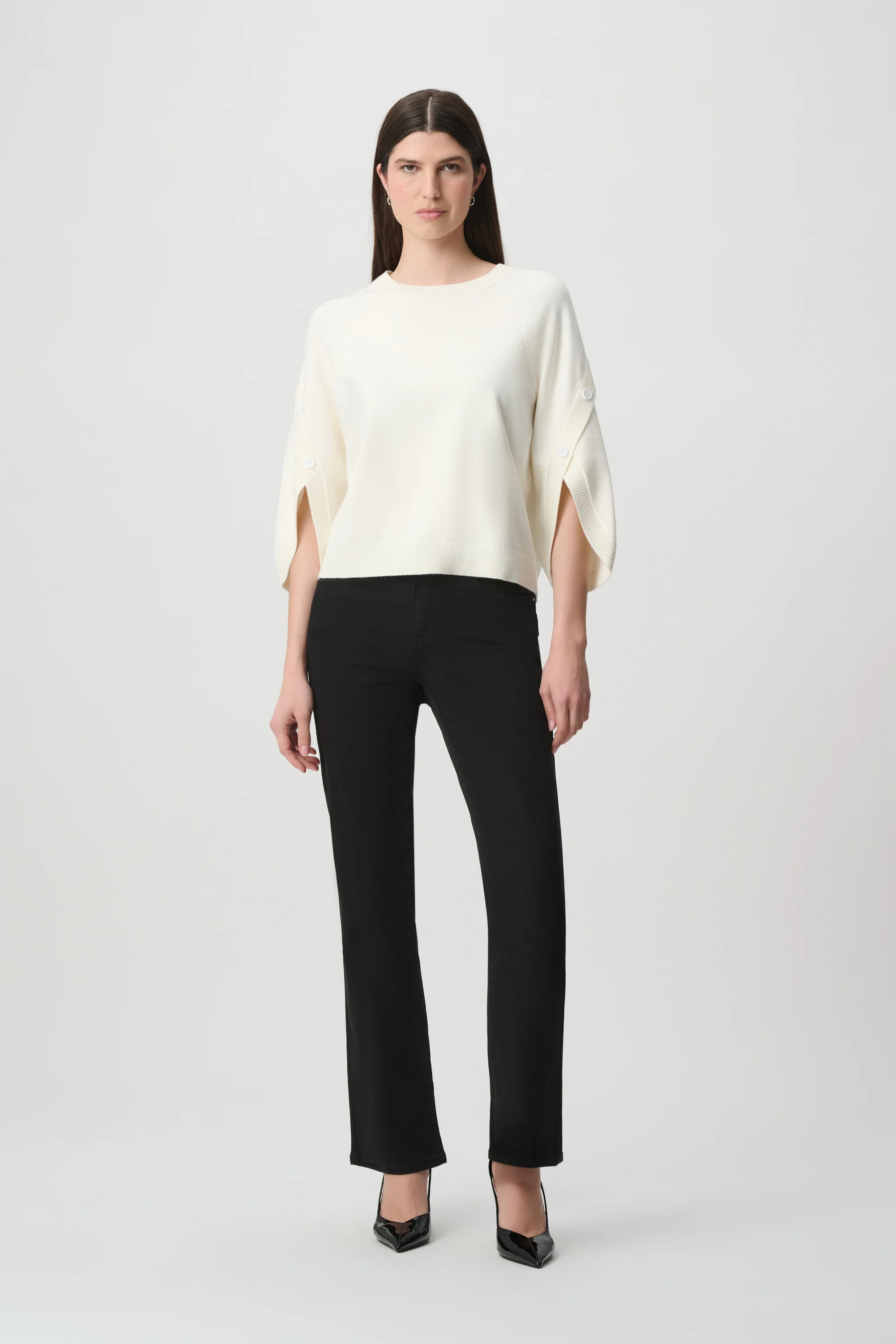 Joseph Ribkoff Tricot en viscose et nylon brossé à manches tulipe