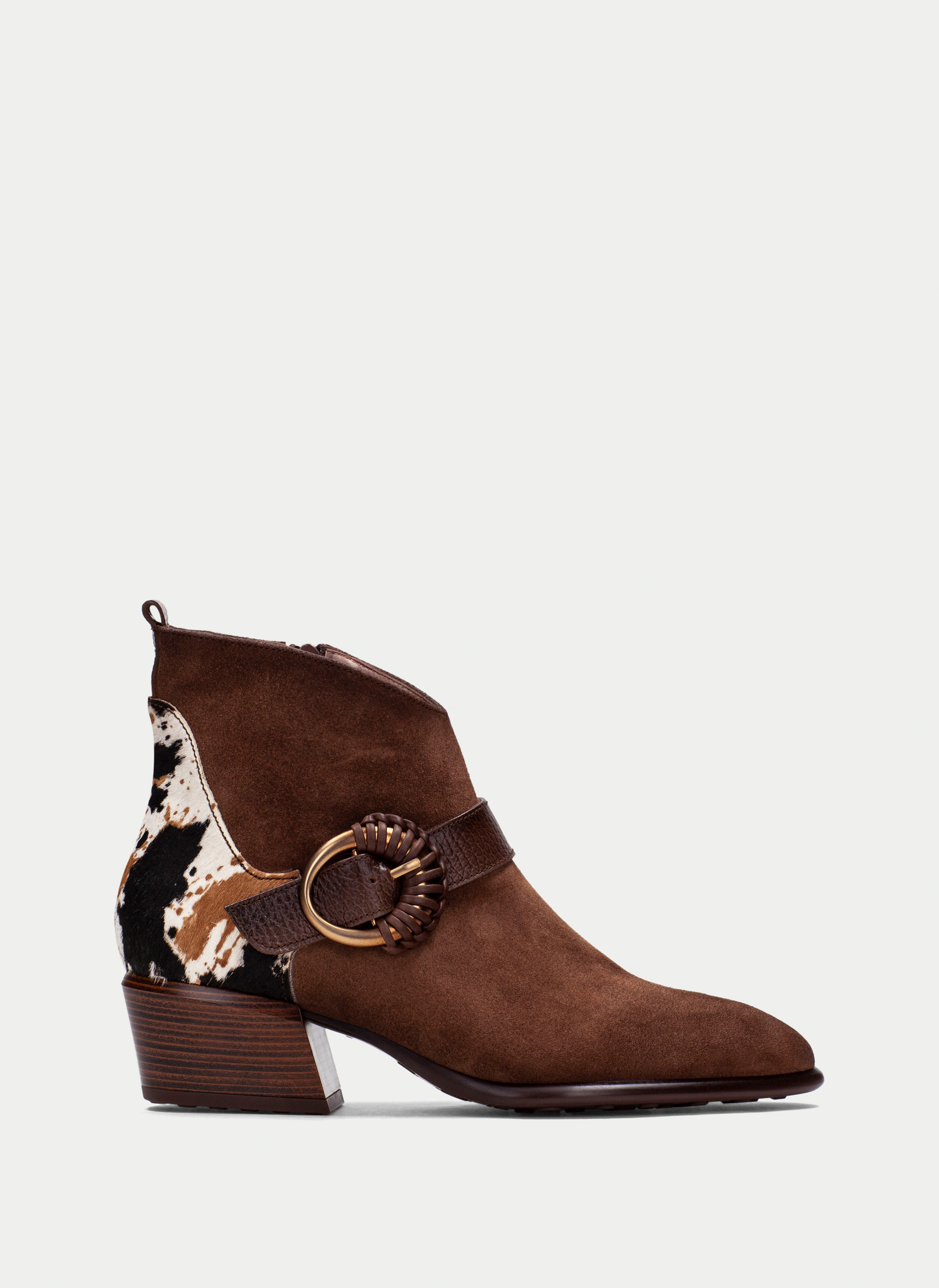 Hispanitas Verona bottillon style cowboy avec poils de vache
