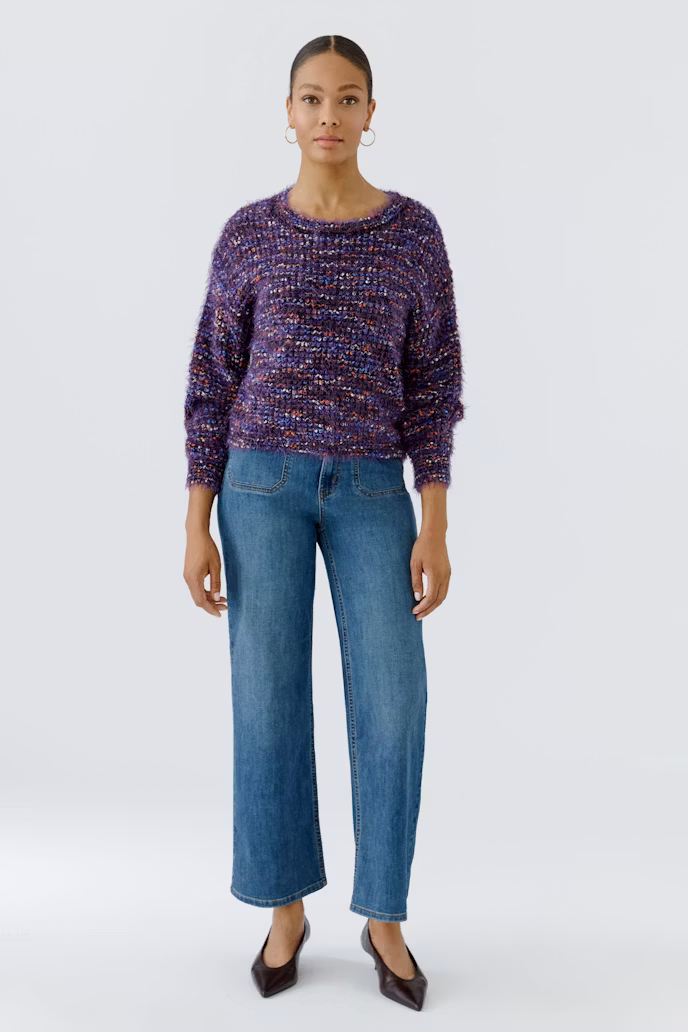 Oui ! Pull de tricot manches longues moustaché avec poignet