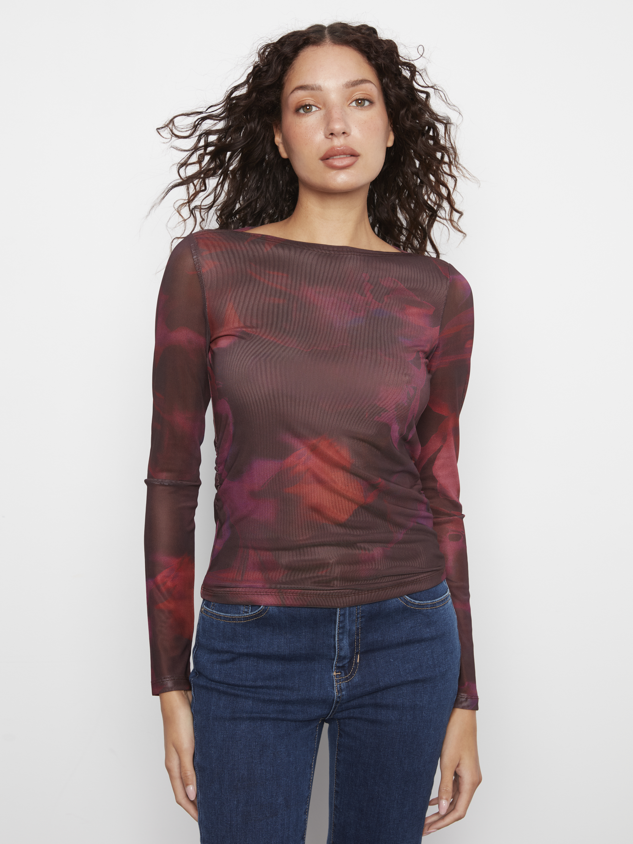Charlie B chandail en filet motif flou