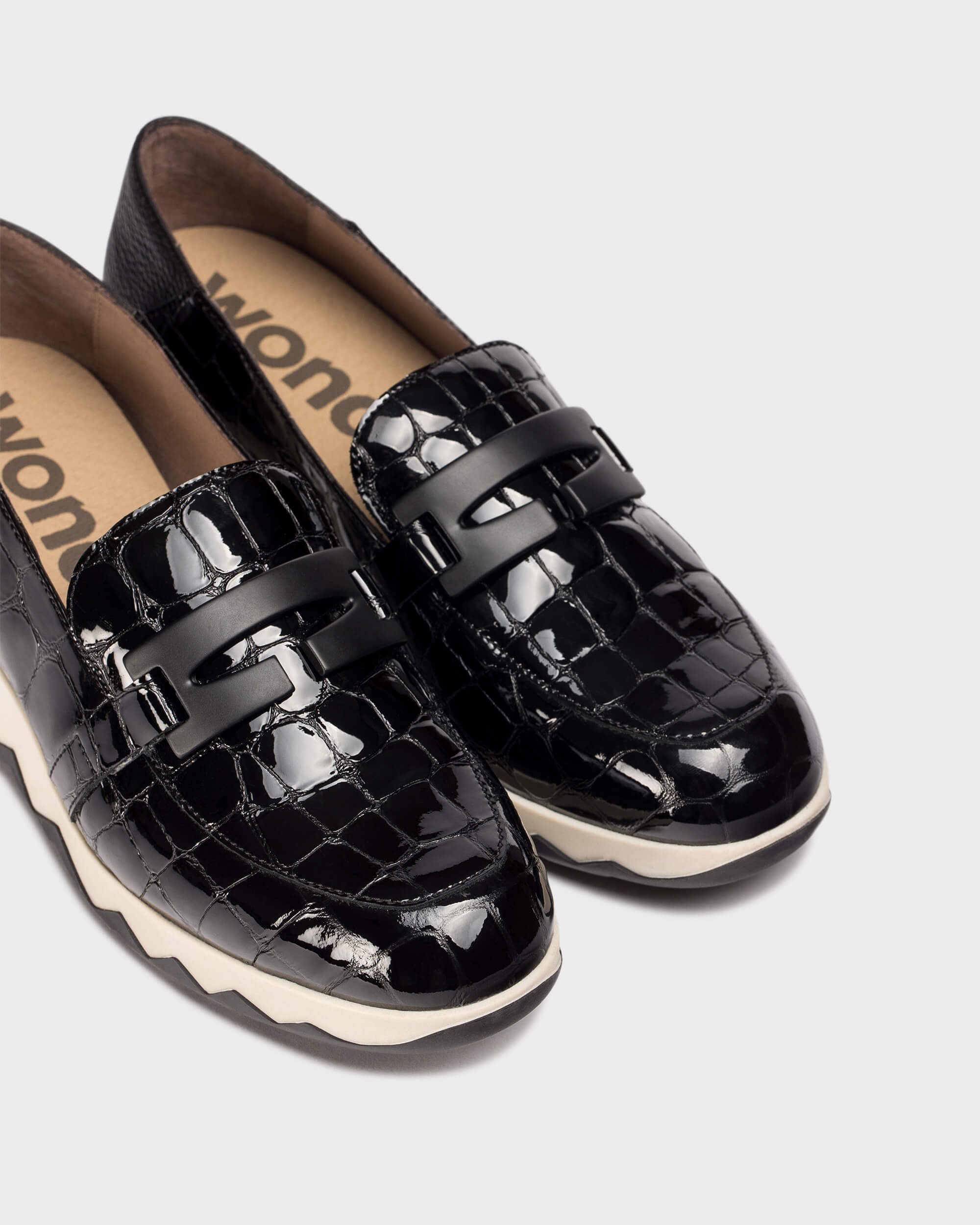 Wonders soulier compensés crocodile