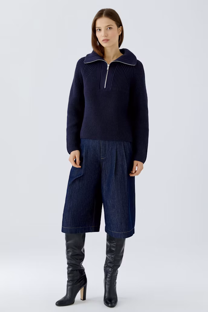 Oui ! Tricot manches longues demi zip