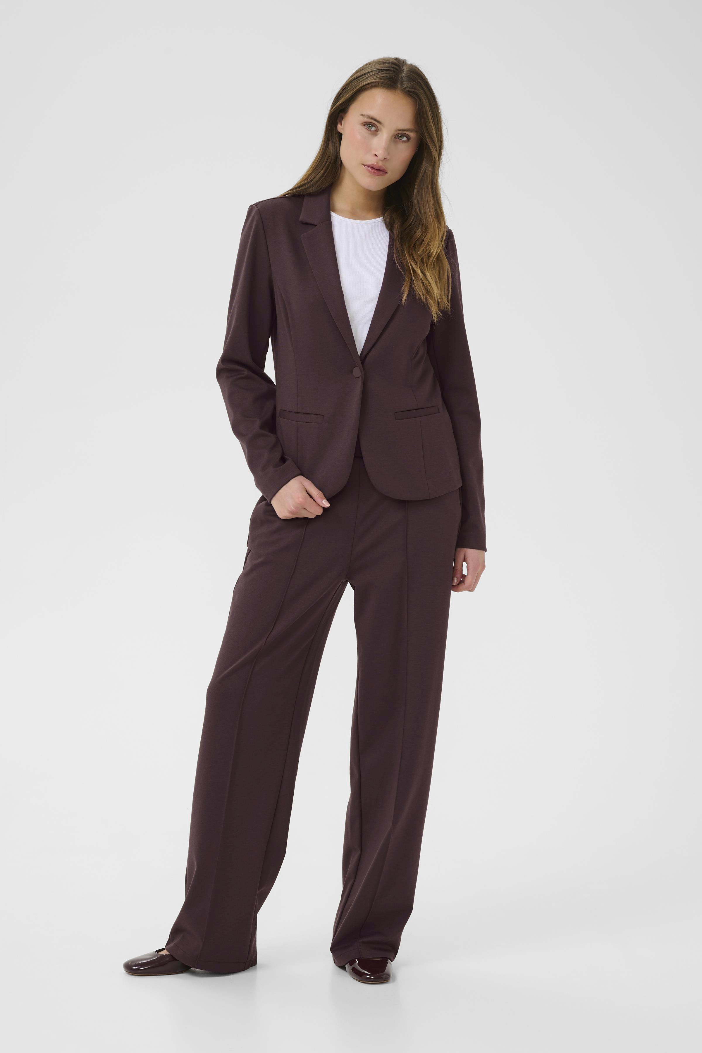 Kaffe Jenny pantalon droit taille élastique