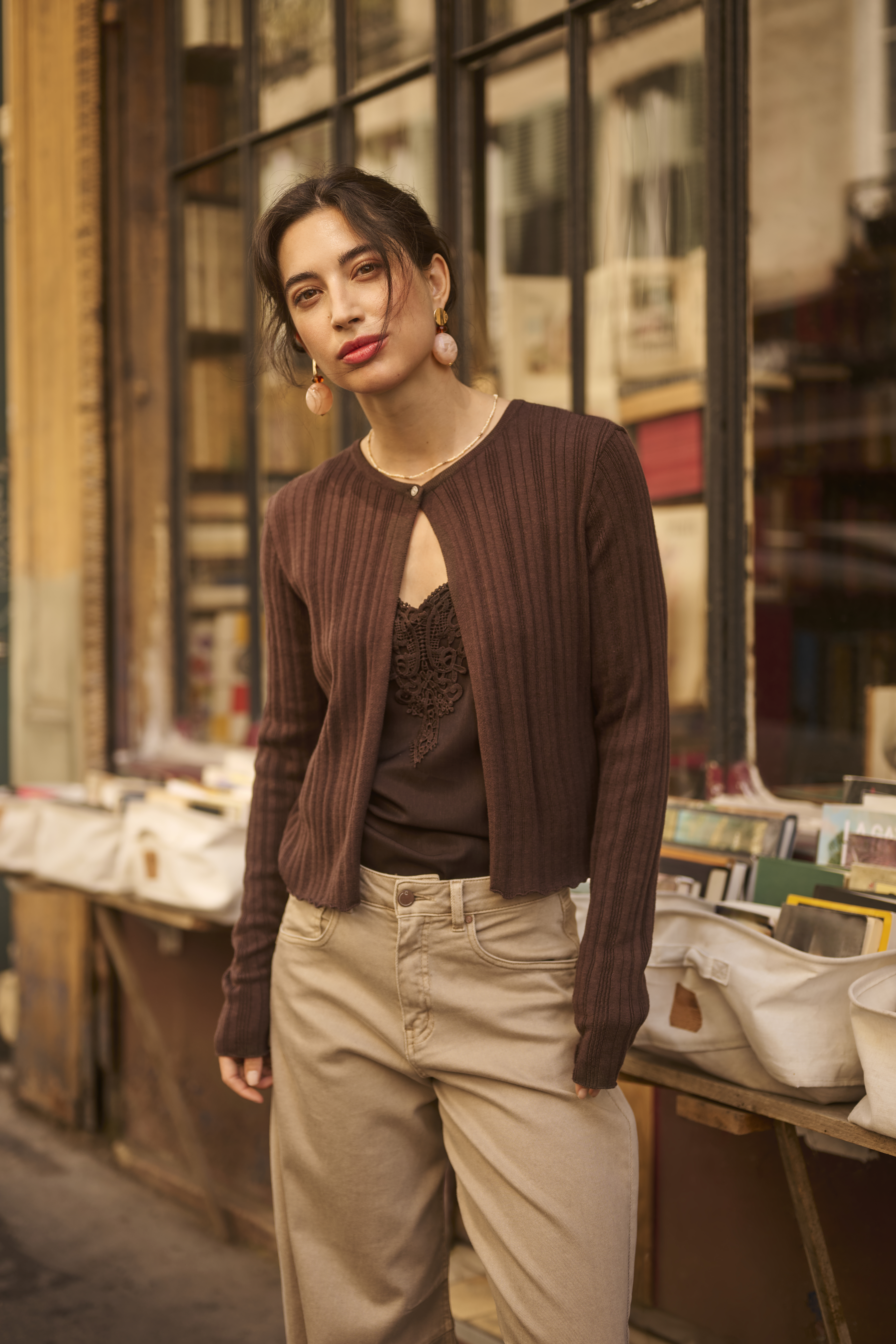 Cream Peloa boléro de tricot fin