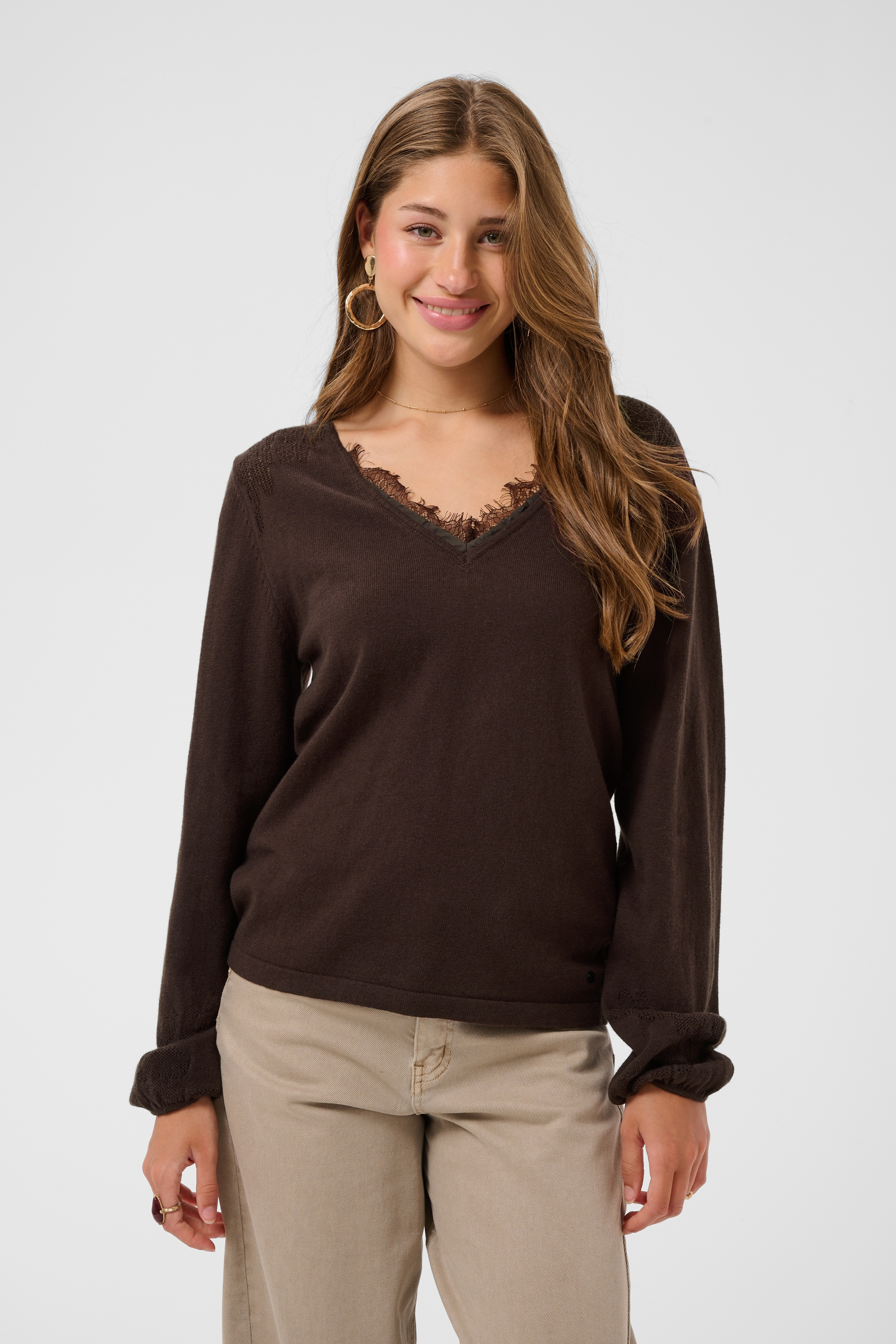 Cream Anva pull de tricot fin détails au dos