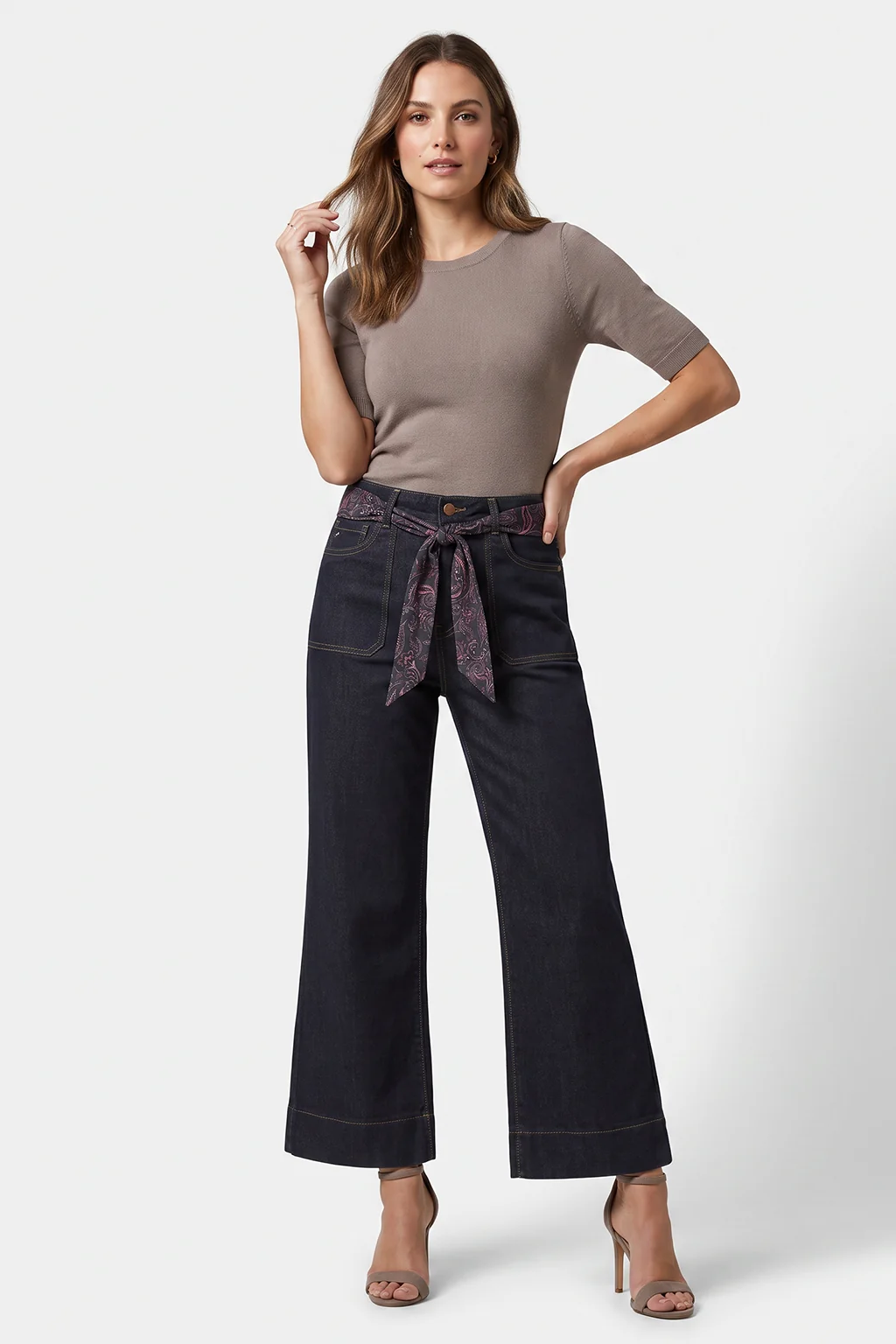 Lois Jeans femme Robie jeans évasé avec foulard amovible