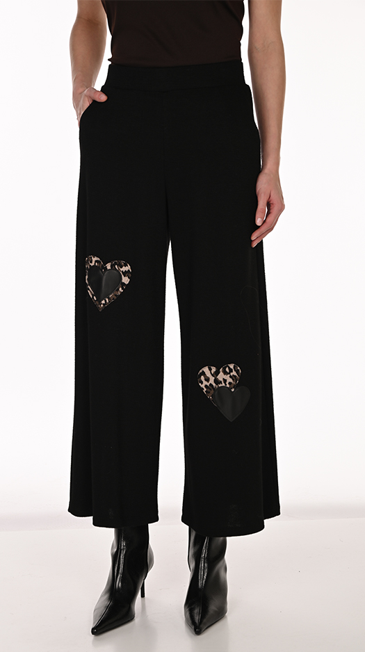 Frank Lyman pantalon en tricot jambes larges avec appliqués