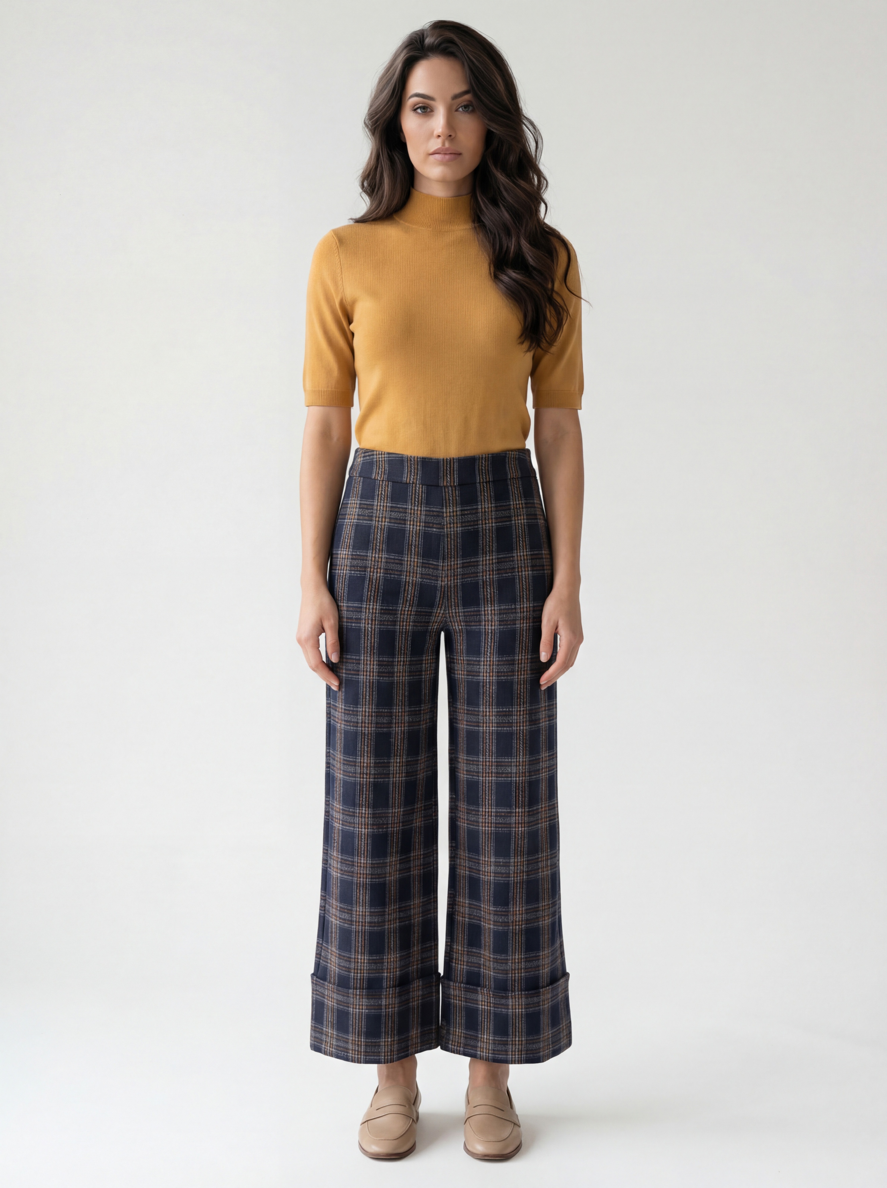 CYC Pantalon jambes larges avec coffre et taille élastique