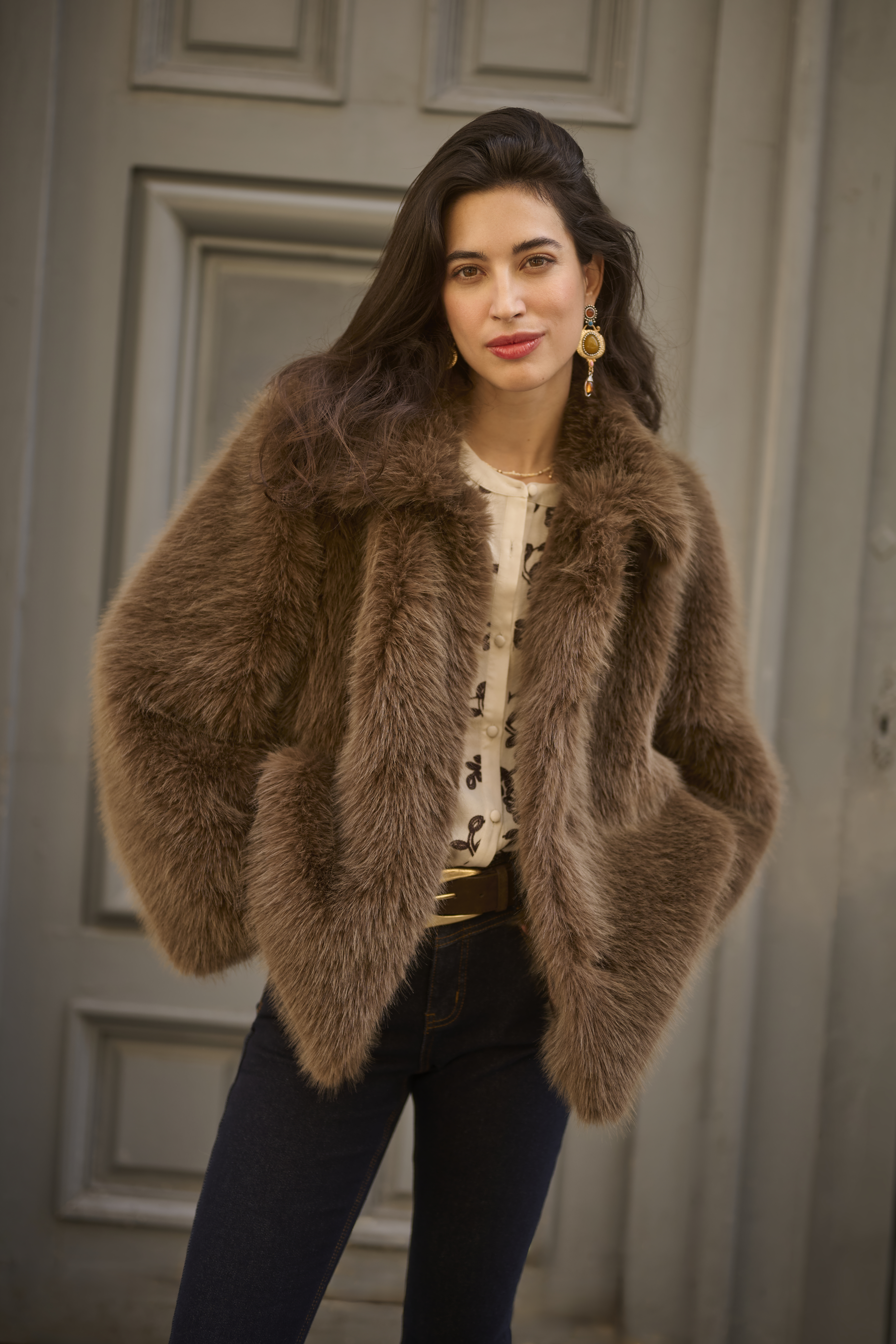 Cream manteau Drama