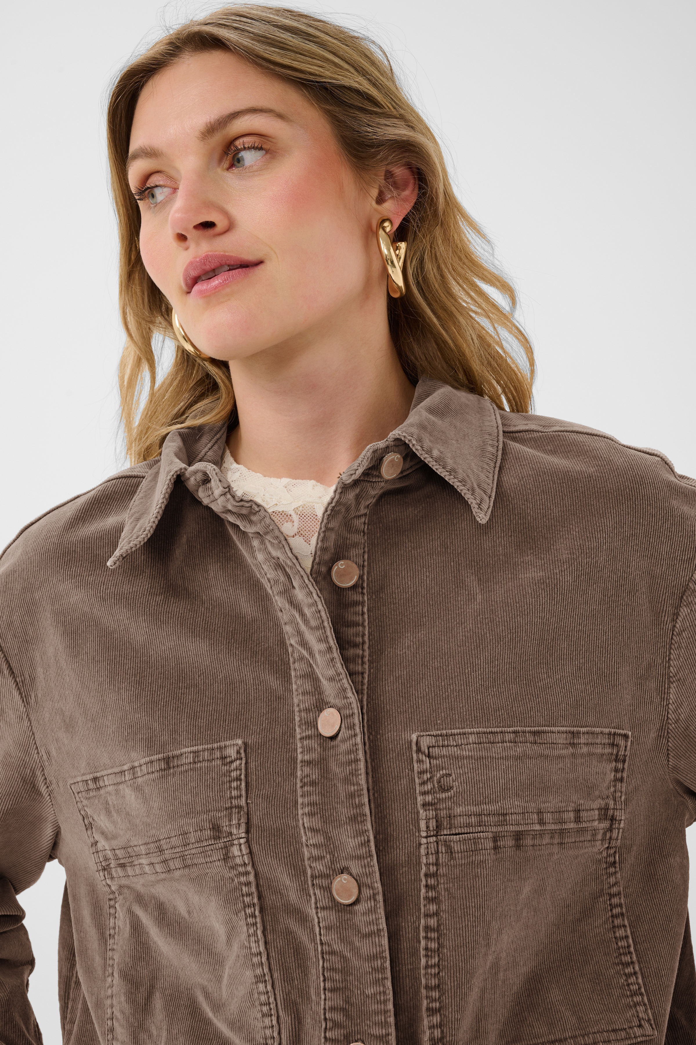 Cream veste corduroy Brady