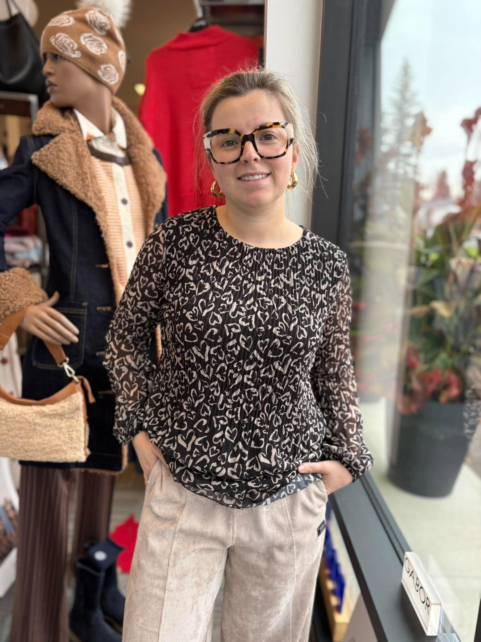 Pistache blouse plissé