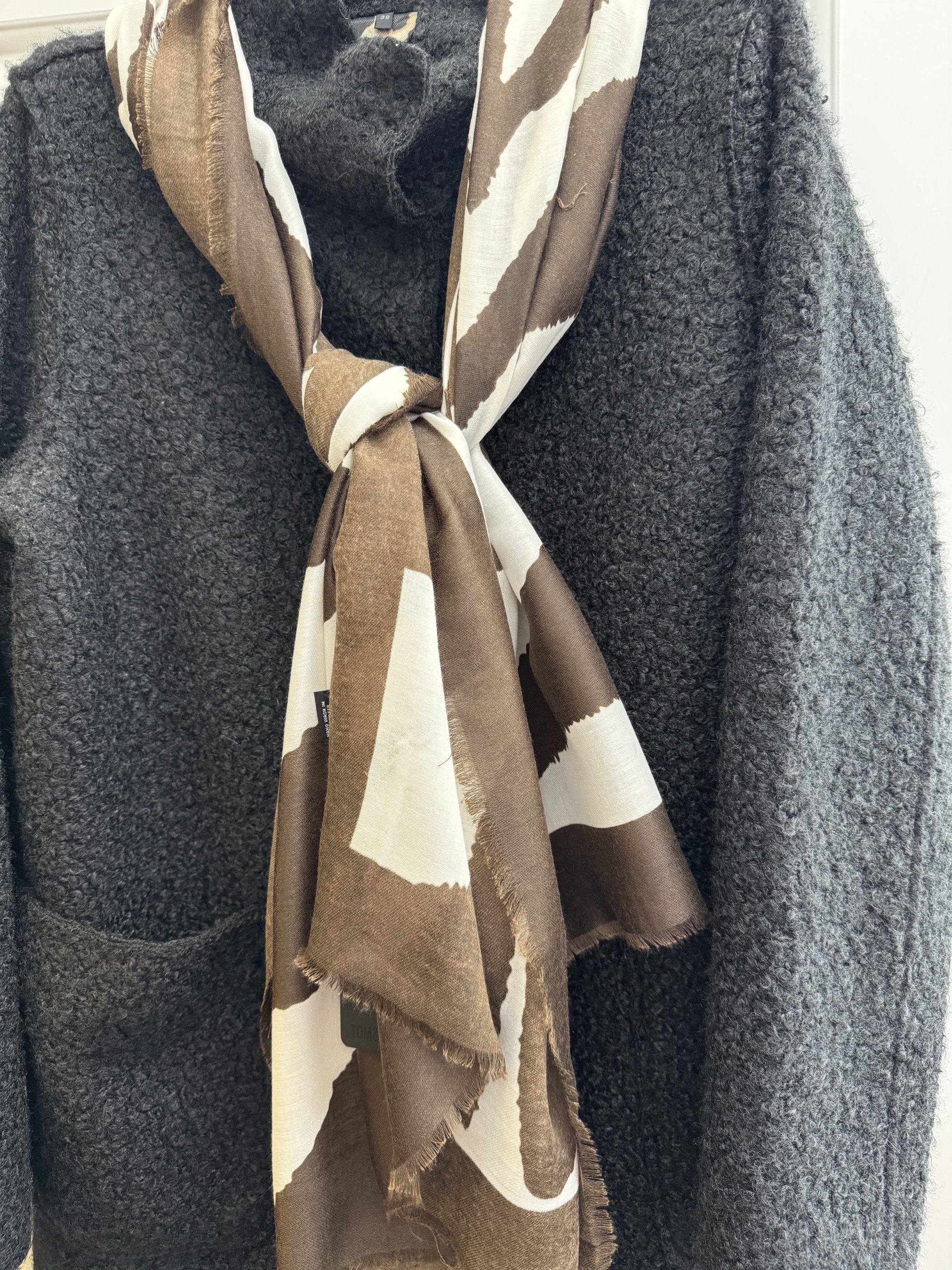 Tom & Eva Foulard zébré brun et blanc